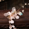 Fashionable glass leaf decoration, pink snow tooth fabric flower, women's super fairy-like headwear, ancient-style Hanfu matching accessories Application Scenario